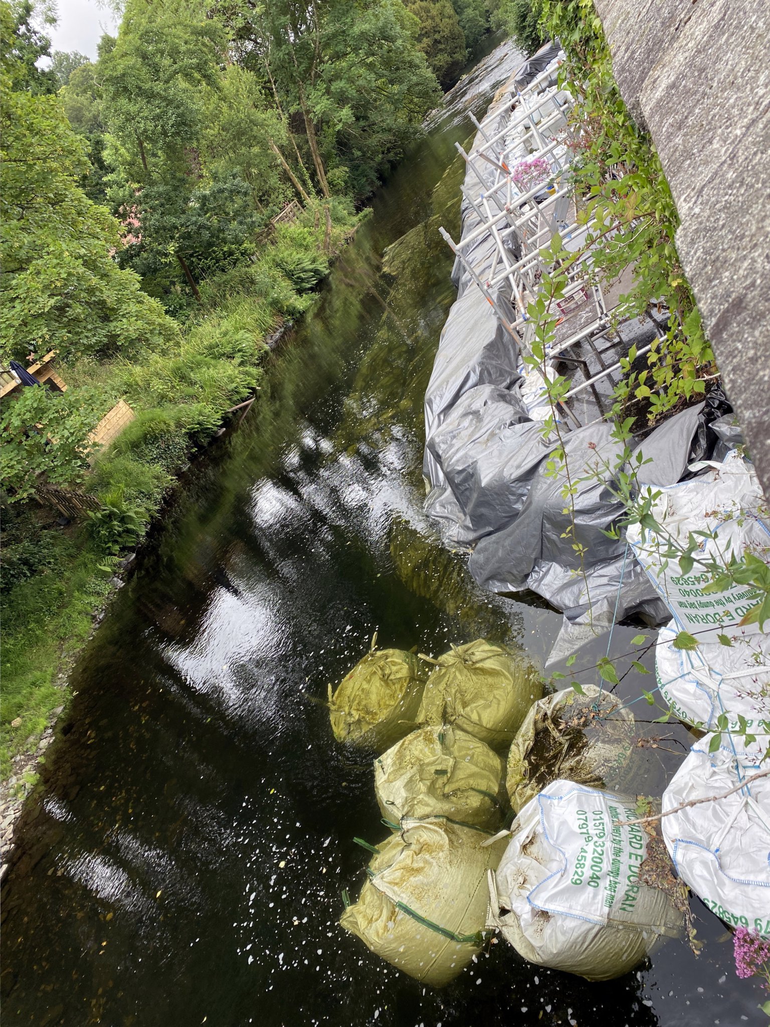 Market Road river wall work.