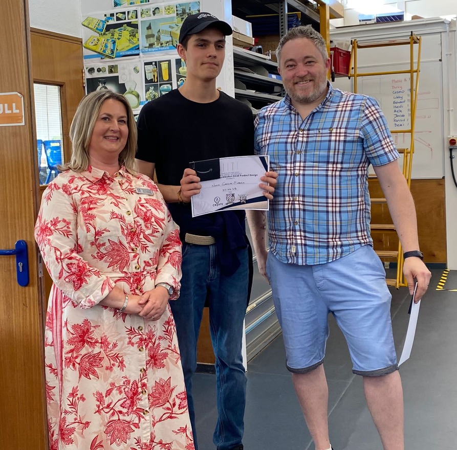 Noah Garcia-Fierro was the winner of the prize for Outstanding Contribution to GCSE Product Design
