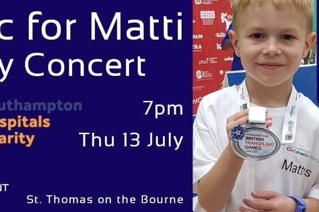 A charity concert Music for Matti will take place at St Thomas-on-the Bourne Church in Farnham this July