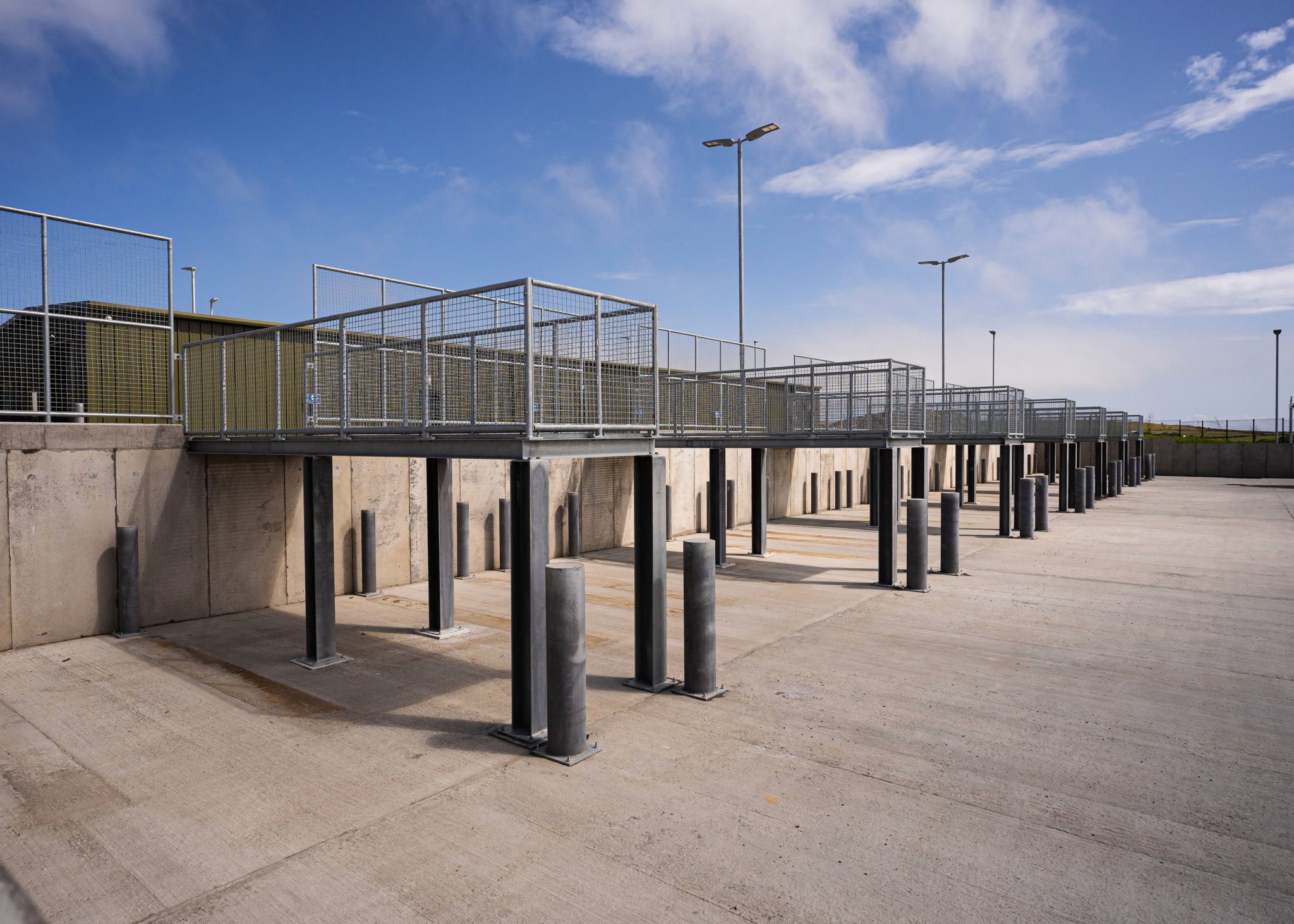 The new site has a higher number of recyling and waste skips.