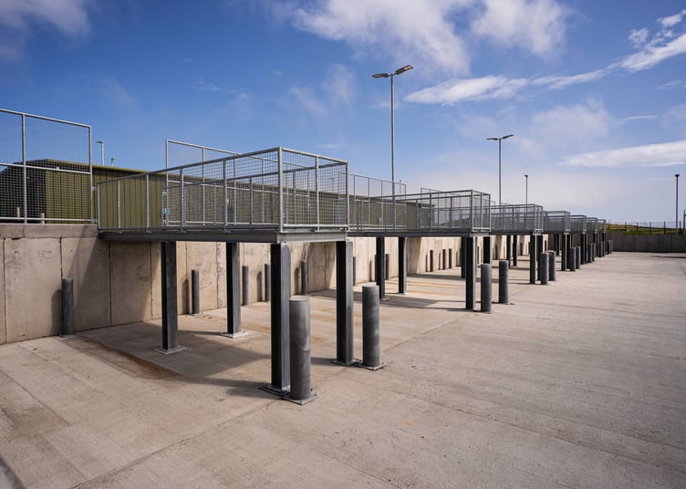 The new site has a higher number of recyling and waste skips.