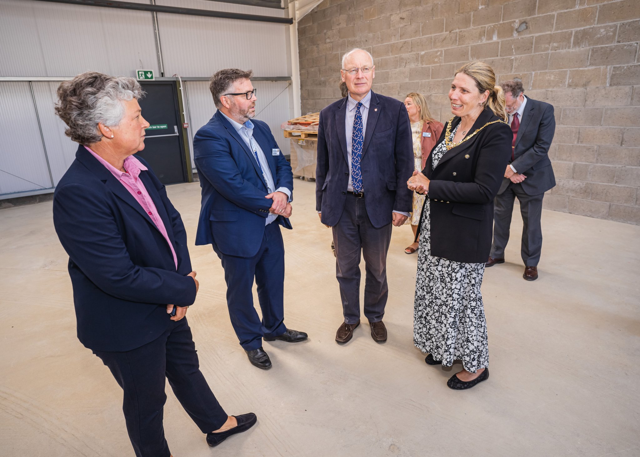 (Left to right) Lady Lorimer, assistant chief officer of Douglas Council Iain Jackson, Lieutenant Governor Sir John Lorimer and mayor Natalie Byron-Teare