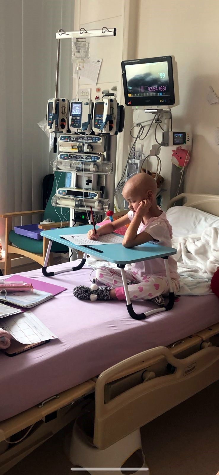 Sarah in the hospital