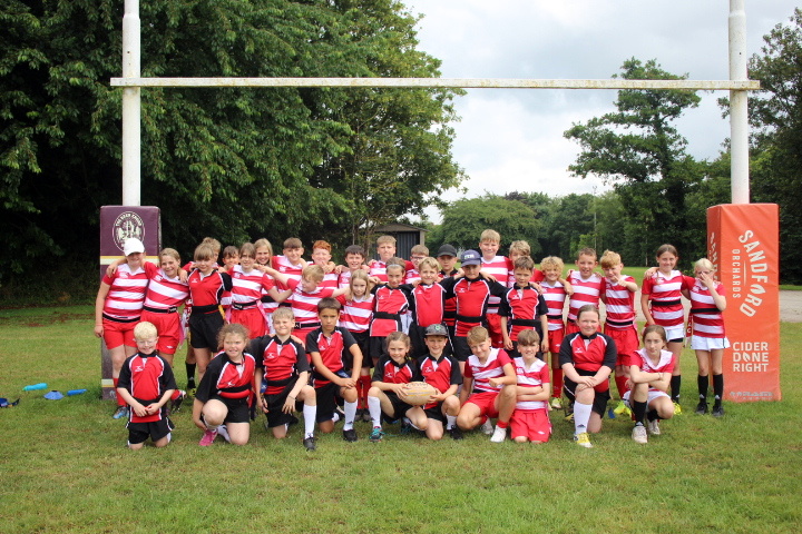 Some of the local primary school children who took part in the Tag Rugby Tournament at Crediton Rugby FC.