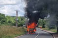 Fire service called after camper goes up in flames in Cinderford