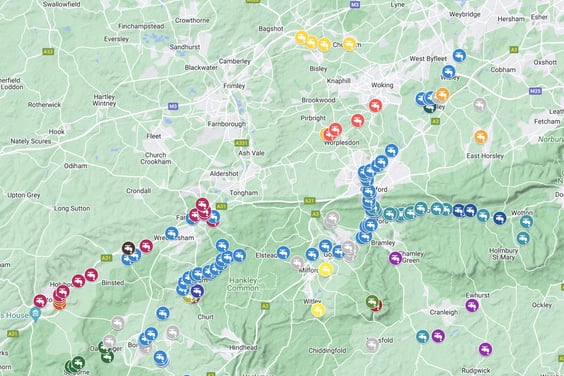 A map of sample points on the website at riverweytrust.org.uk/waterquality