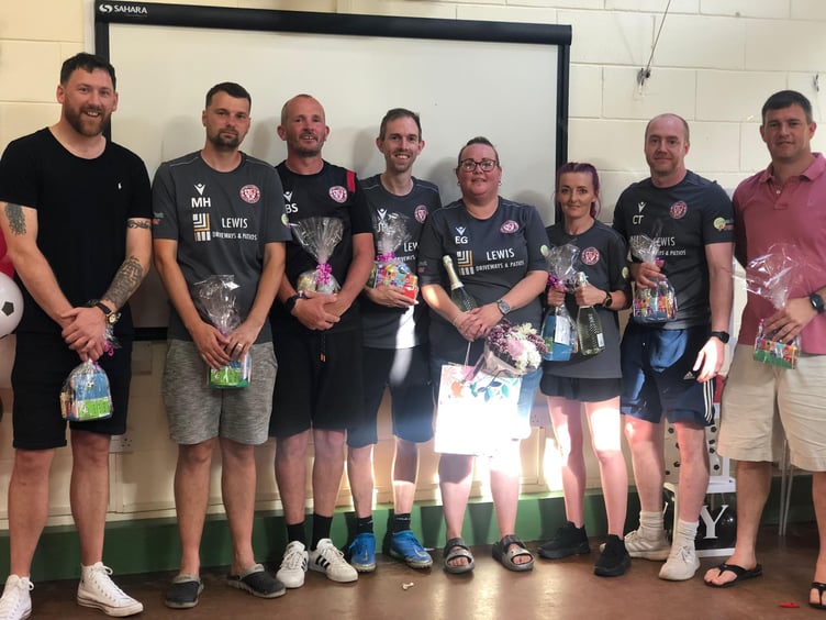 Mardy Juniors Fc coaches at their awards night