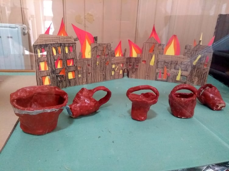 Some of the art by Hayward’s School pupils.