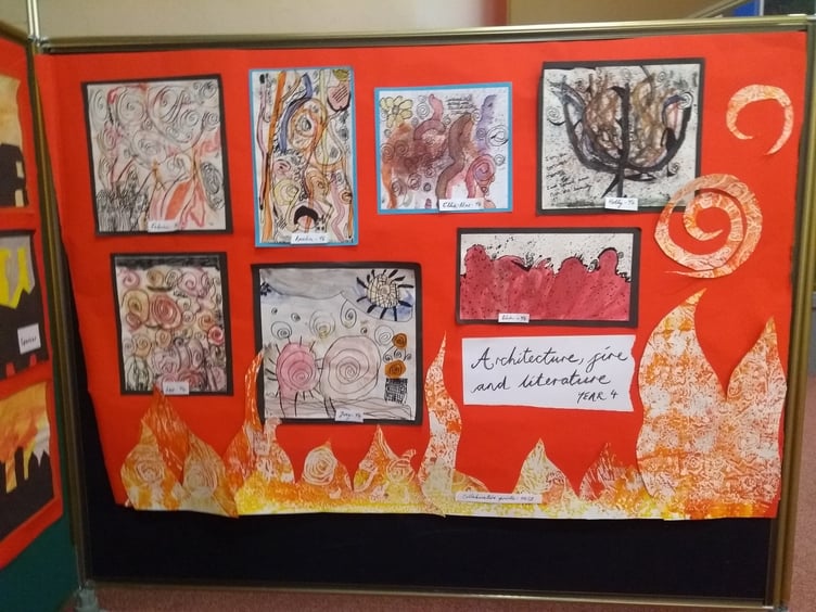 Some of the art by Hayward’s School pupils.