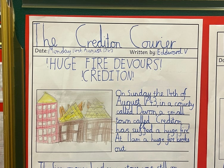 One of the Landscore School front pages of their very own ‘Crediton Courier’s’.