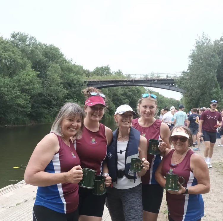 The winning Ross Rc crew in front of the historic bridge