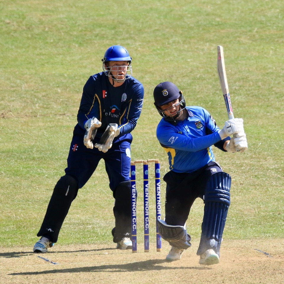Sam Ruffell hits out during his match-winning 52 at Ventnor in the Southern Premier Cricket League Twenty20 Cup