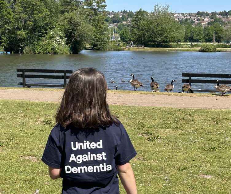 Flo received a fundraising pack from the Alzheimer's Society for the challenge