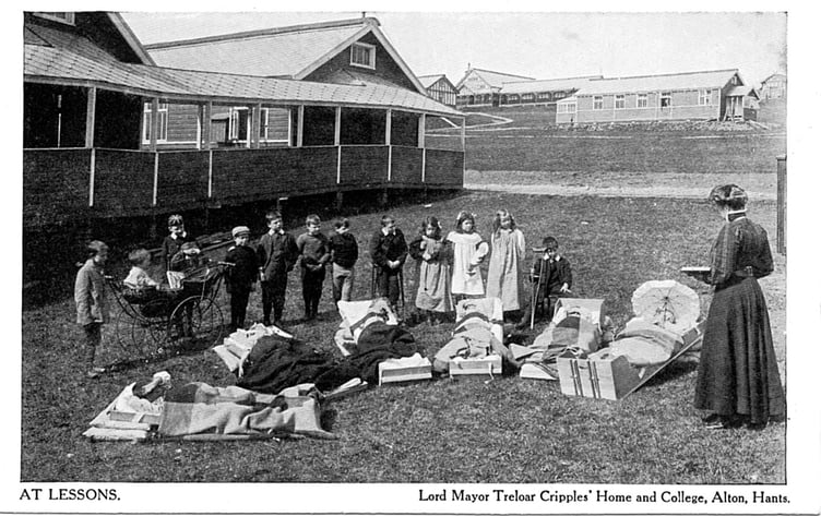 The former Princess Louise Hospital at Chawton Park, Alton, was reopened in 1908 by Sir William Purdie Treloar as a hospital for children with non-pulmonary tuberculosis (TB)