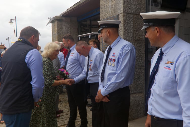 Queen Camilla on her visit to St Ives lifeboat station