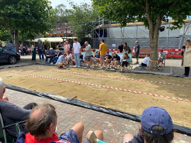 The Boules tournament on the square