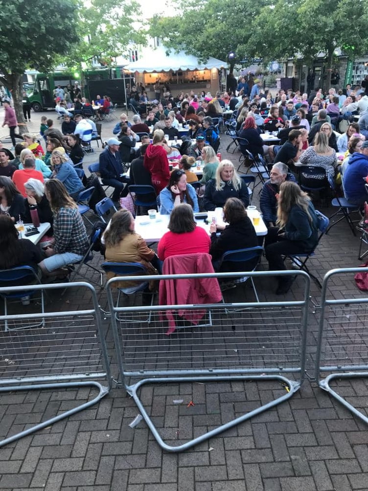 The Crazy Quiz drew in groups to the square