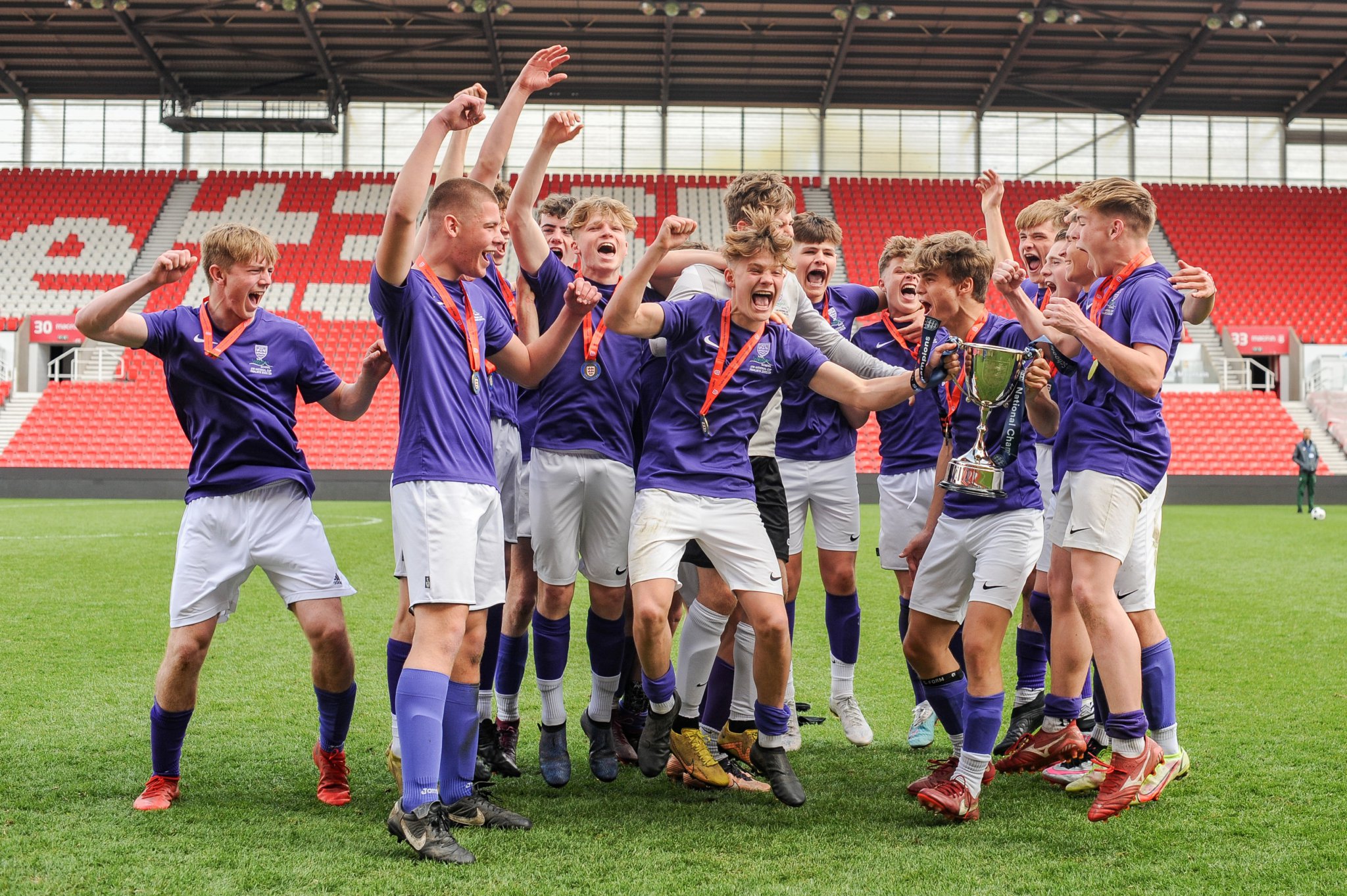 Weydon School beat Samuel Whitbread Academy in the English Schools' Football Association under-16 boys' schools' cup final at Stoke City's Bet365 Stadium