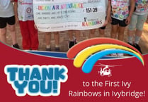 Ivybridge rainbows raise funds for the Devon Air Ambulance