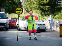 Retiring Bill is Simply The Best lollipop man in Petersfield