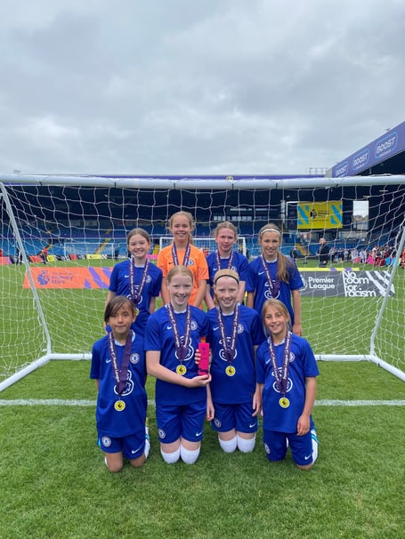 Eight South Farnham School girls represented Chelsea at the Premier League Primary Stars tournament