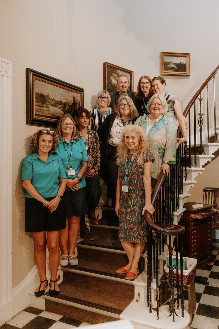 Cllr Sara Burch with some of the MonLife team at Chepstow Museum