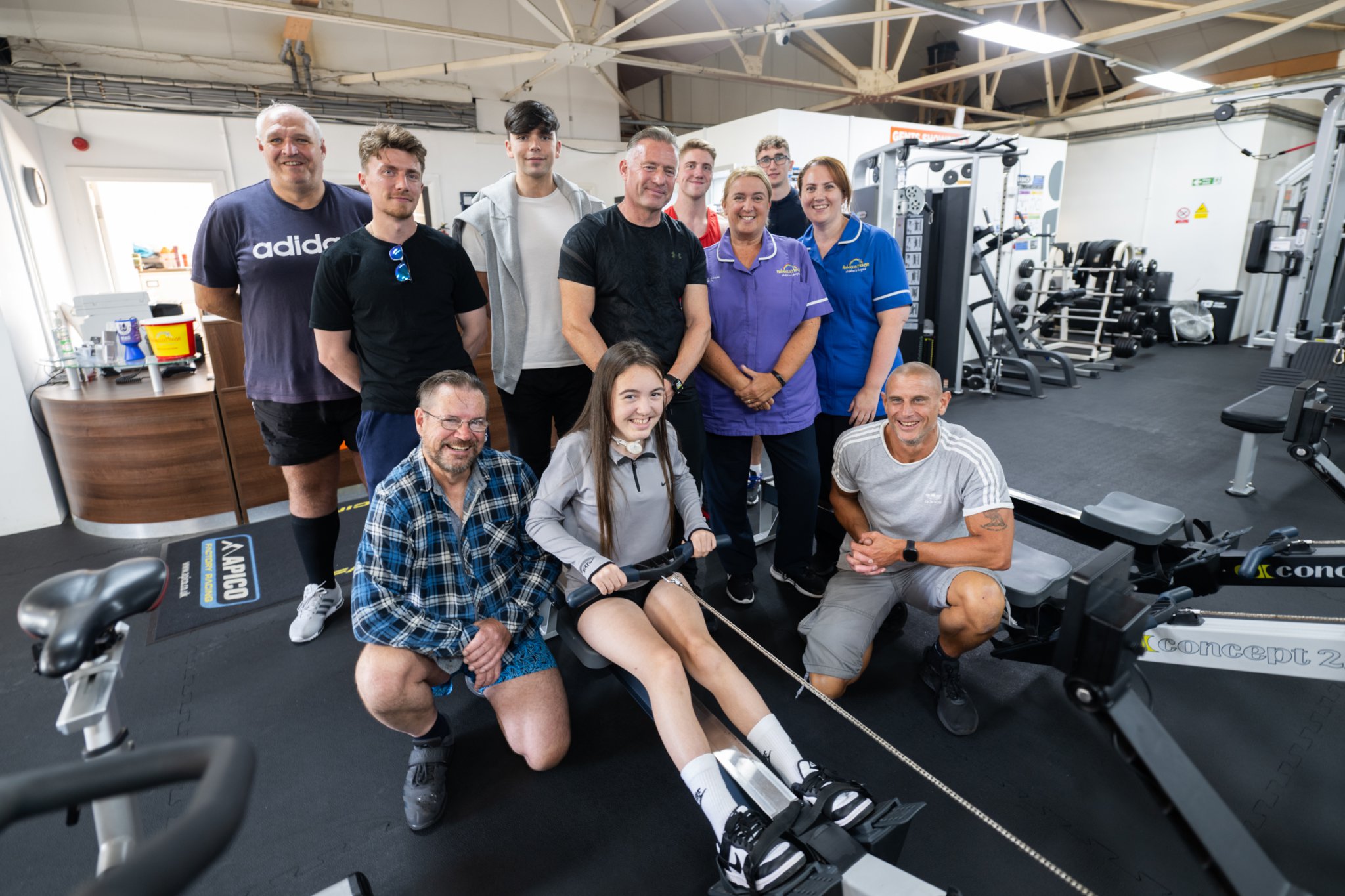 A group from Quay Fitness who were raising money for Rebecca House, as well as a patient and two Rebecca House nurses