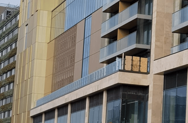 <p>Cladding at the hotel</p>