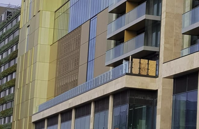 Cladding at the hotel
