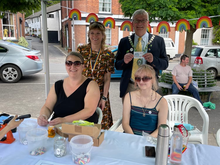 Cllr Hall visited the Crediton Youth Club stall at last year’s Festival. AQ 1116