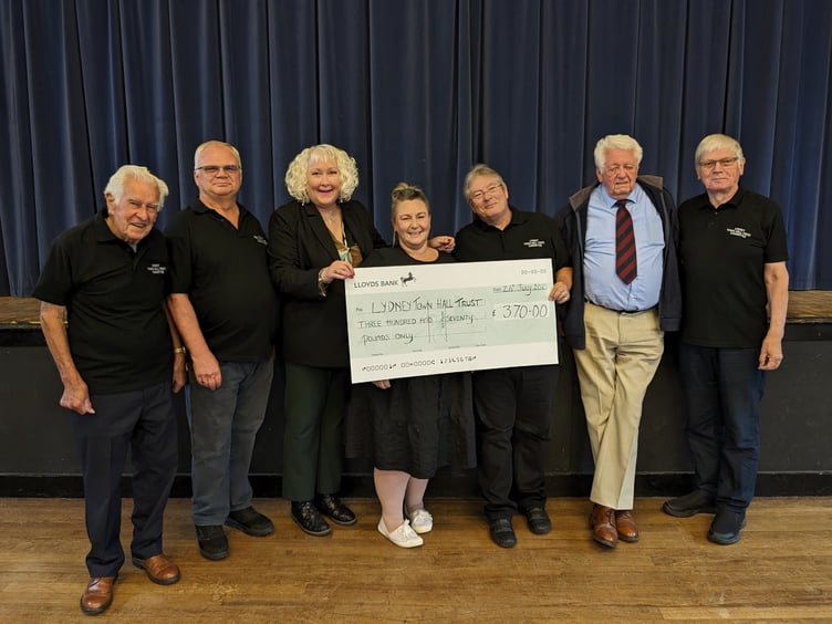 Lydney Mayor Natasha Saunders (centre) with Heather Wood and the town hall team