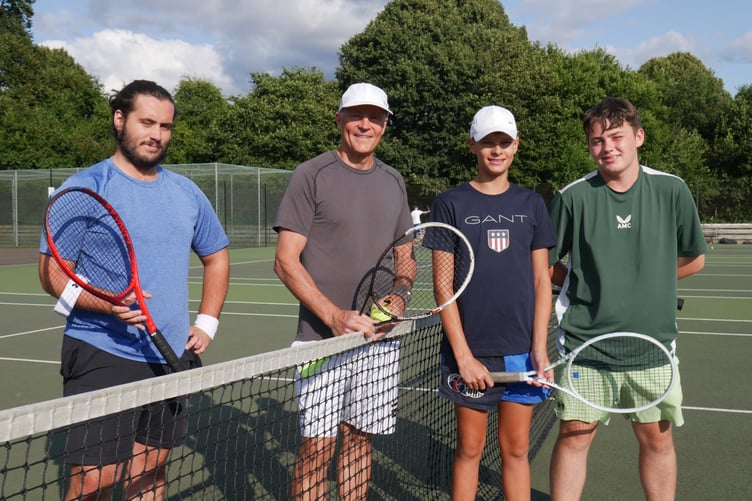 From left, Josh Dack, Adam Clarke, Harry Reeve and Zac James. Photo: Monmouth Tennis Club