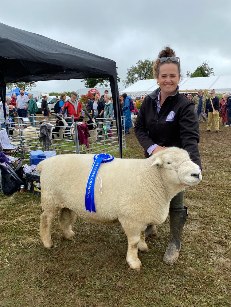 Lin Renfree from Highampton won reserve champion in the hill and parkland class with ‘Smooch’ the Devon Closewool. Lin was “really pleased” about winning