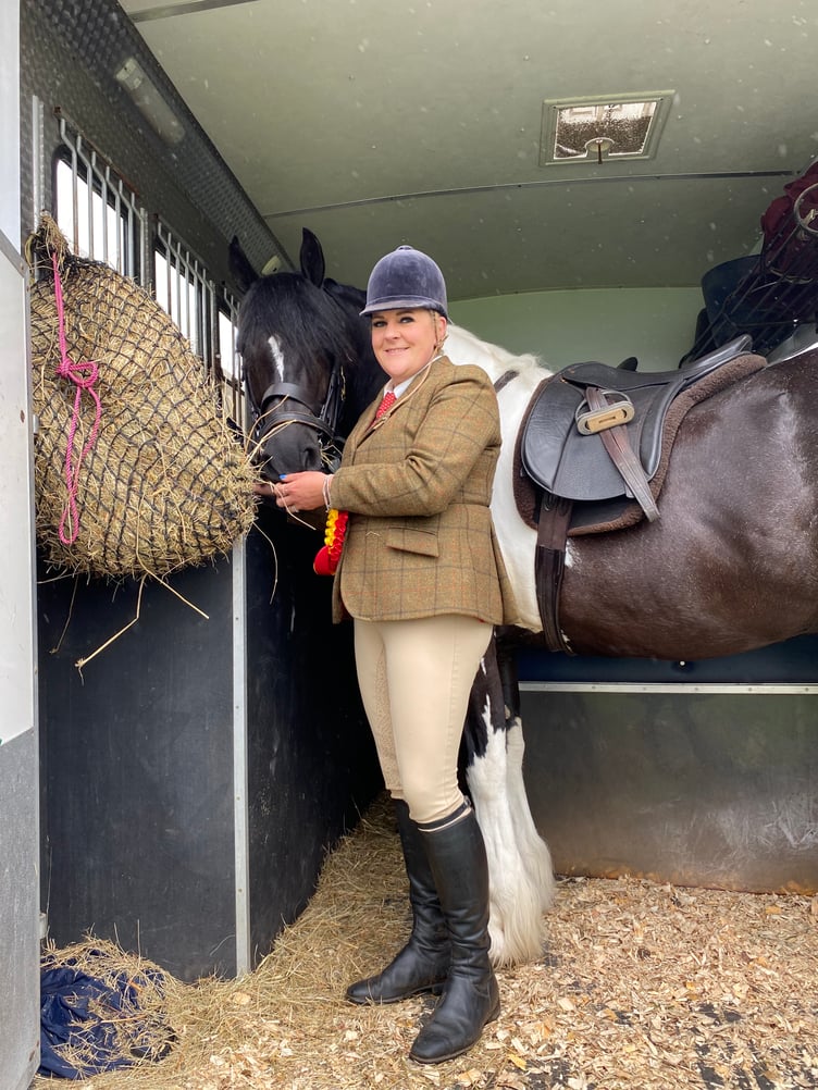 Charlotte Rogers from Launceston is pictured here with her piebald gelding, Cerrighedd More Magic. Charlotte took home a 1st place prize in the best ridden open pony under 15hh