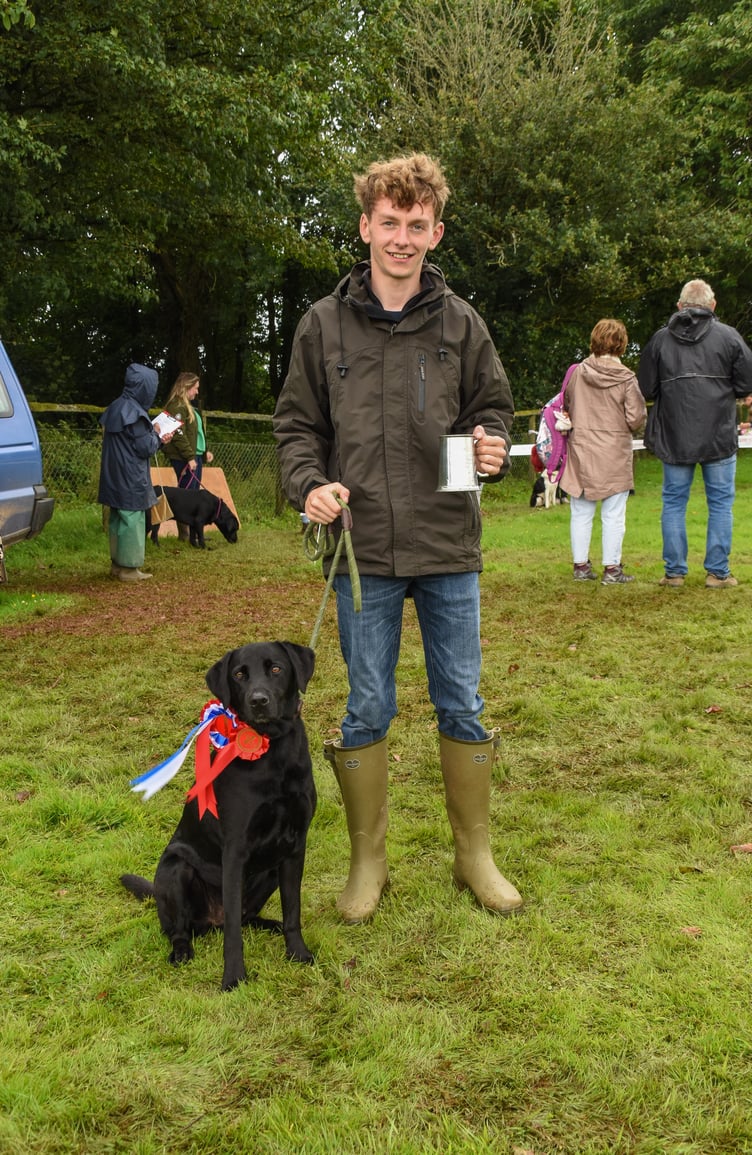 Charlie Weaver with his prizewinning dog Chester.