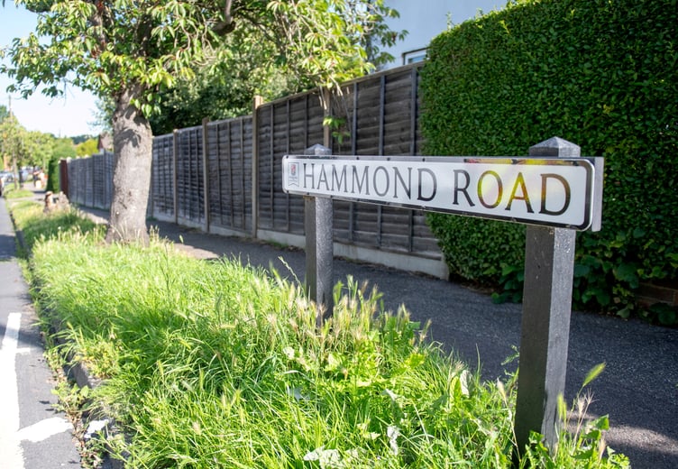Police outside an address on Hammond Road, Woking, August 10, 2023
