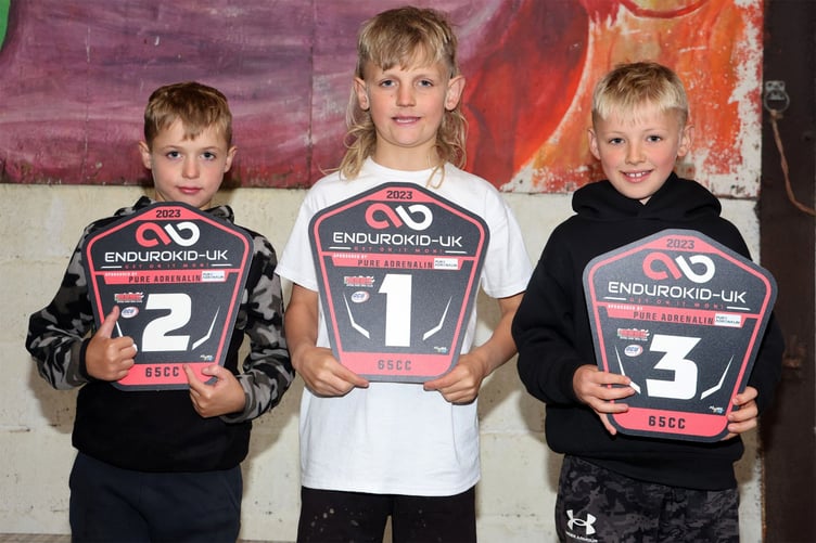 Top three in the 65cc class