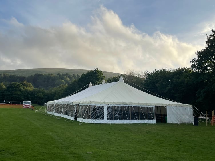 The main marquee before the festival started.  AQ 4089