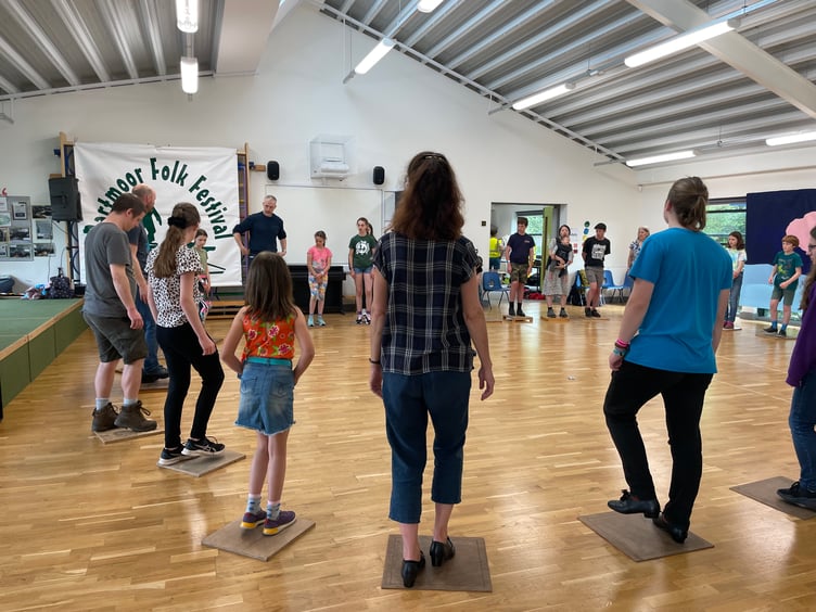 At a step dance workshop.  AQ 4171