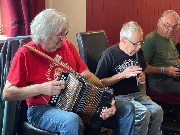 Musicians during a music session.  AQ 4200