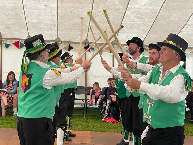 Exeter Morris during a display.  AQ 4233