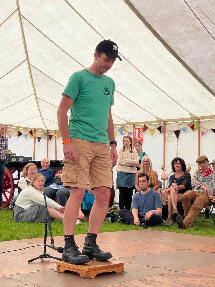 Mark Bazeley during the step dance competition.  AQ 4319