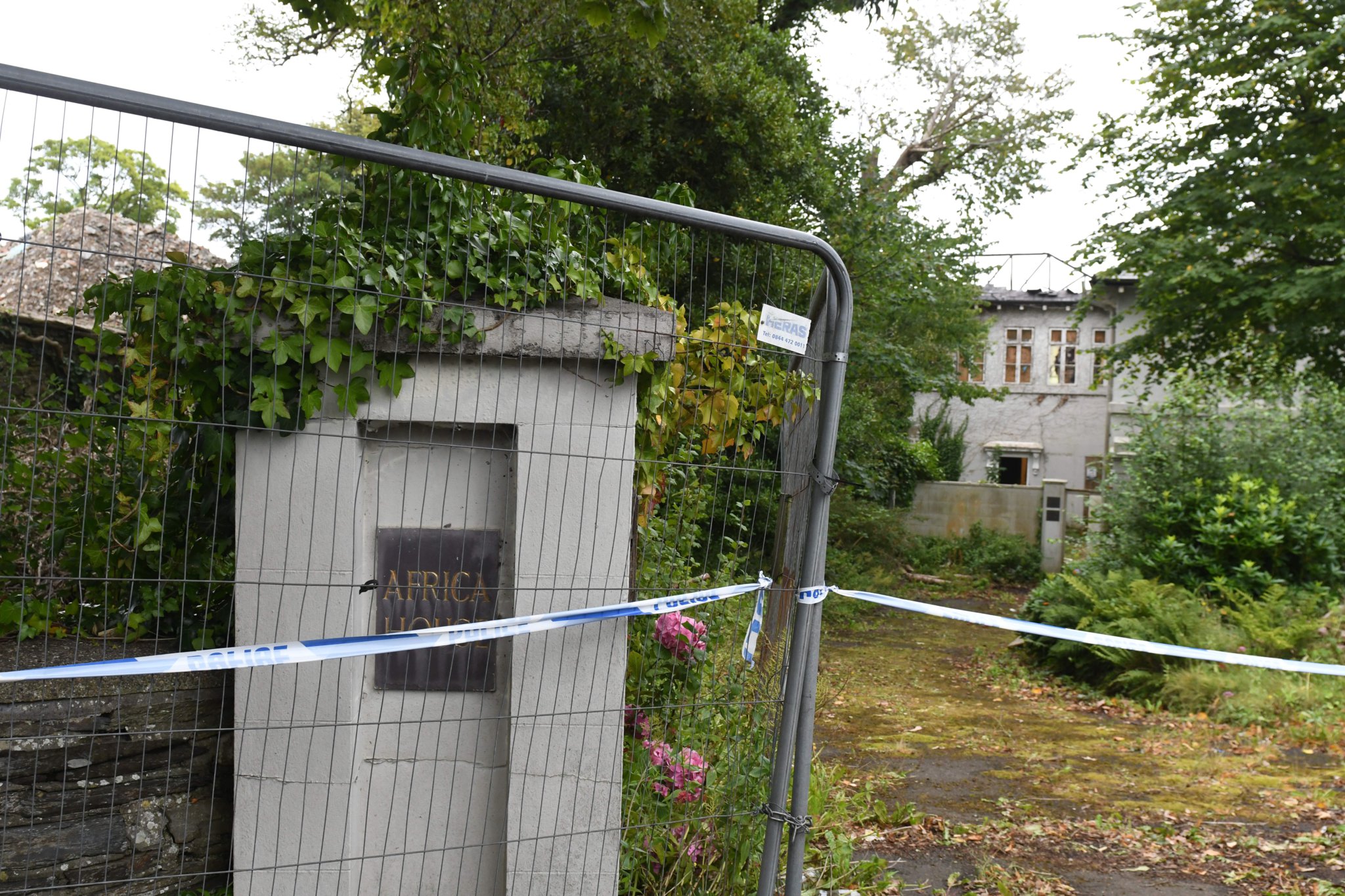 The scene following a fire at Africa House on Woodbourne Road in Douglas -