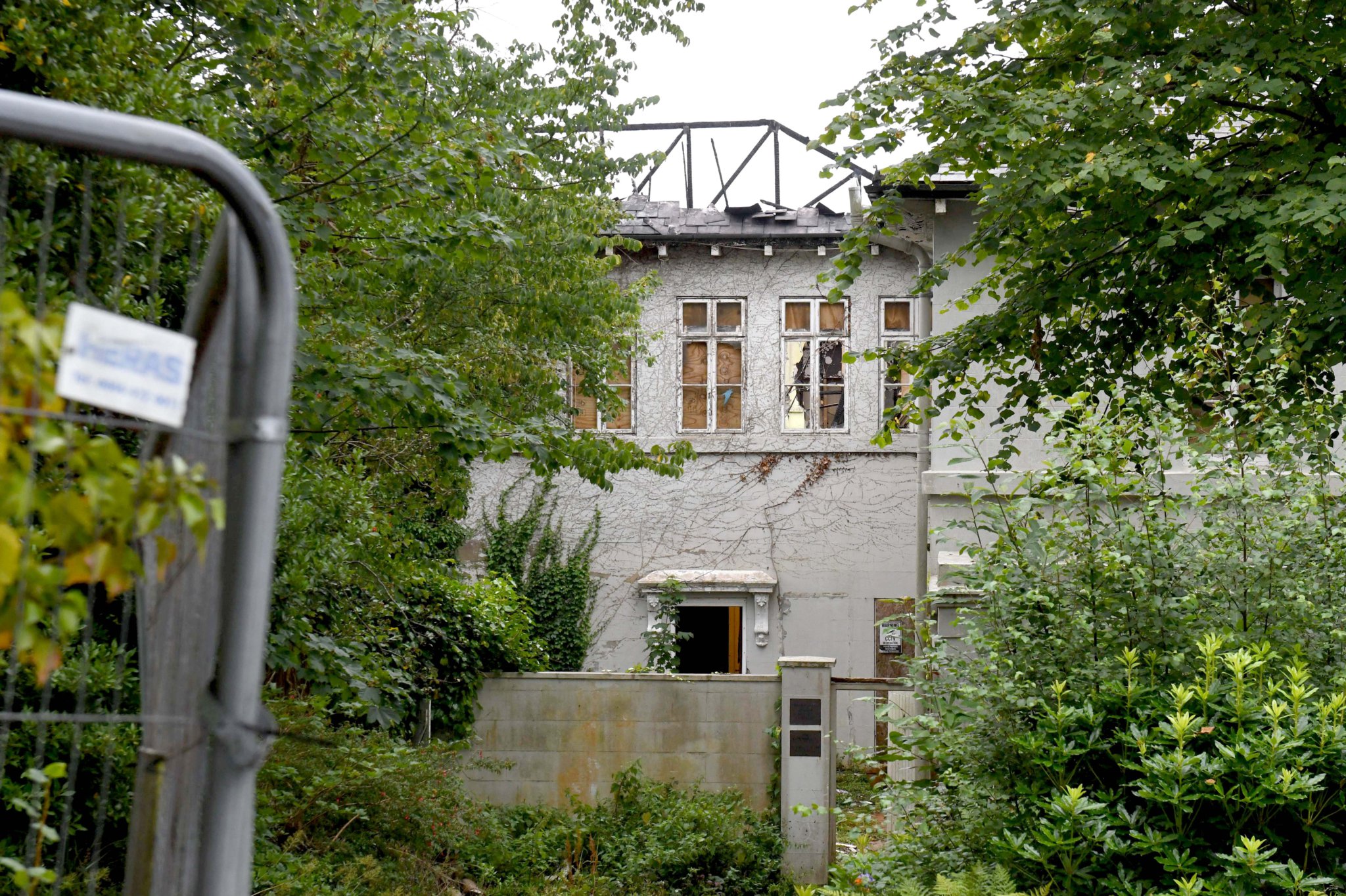 The scene following a fire at Africa House on Woodbourne Road in Douglas -