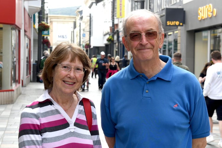 Dennis and Maureen Cross, who are on holiday on the island from Norfolk