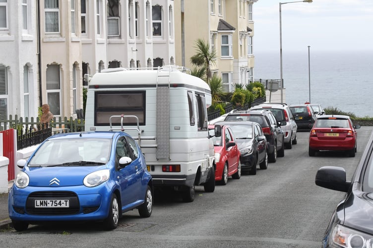 Camper vans and motorhomes parked in Onchan