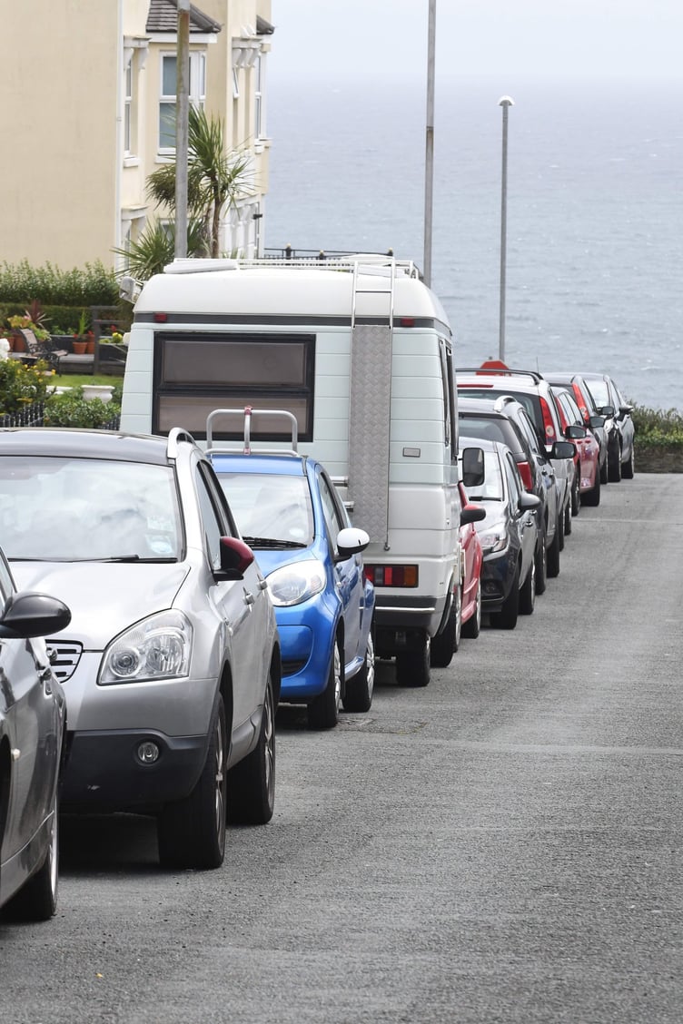 Camper vans and motorhomes parked in Onchan
