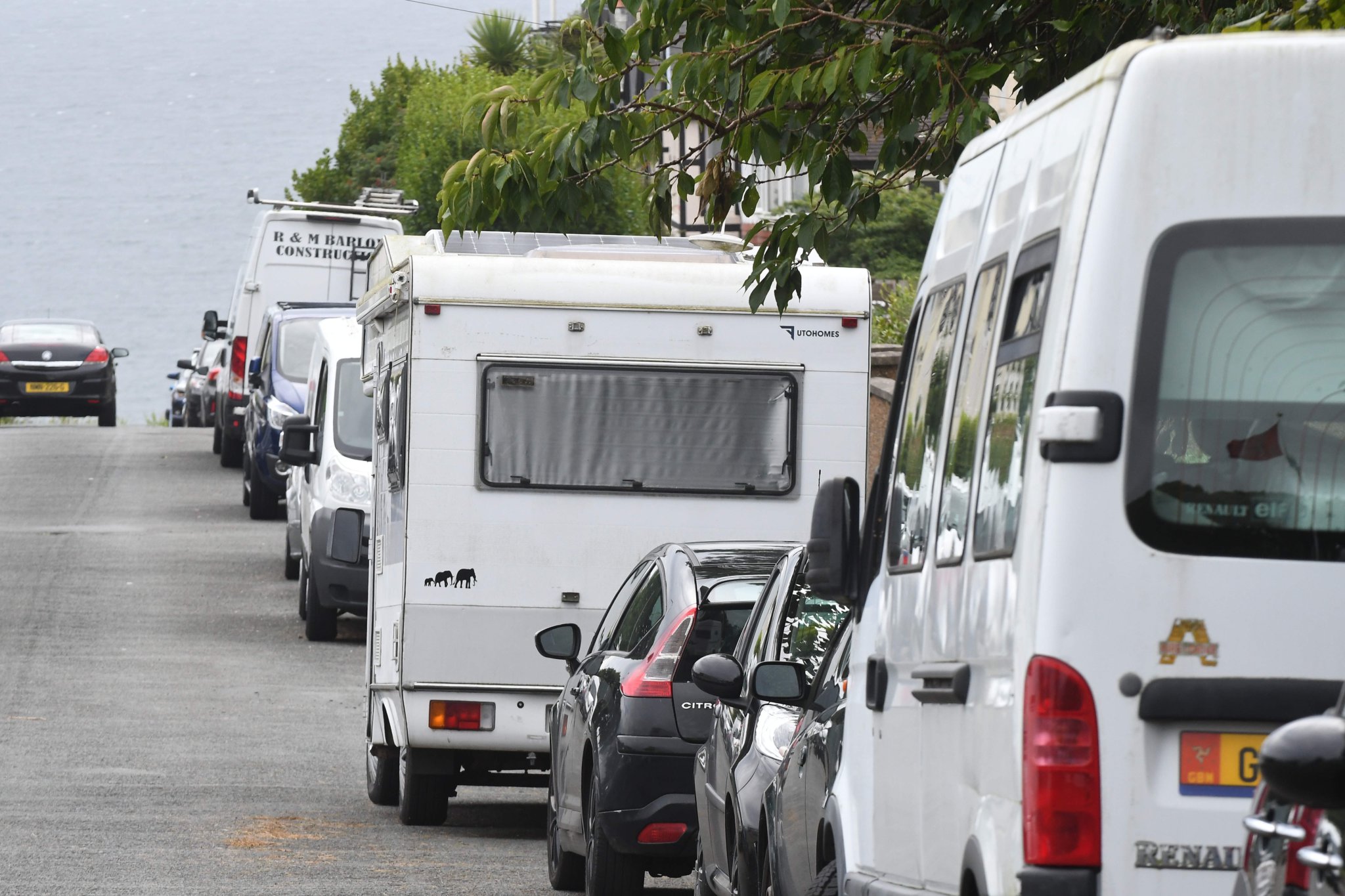 Camper vans and motorhomes parked in Onchan