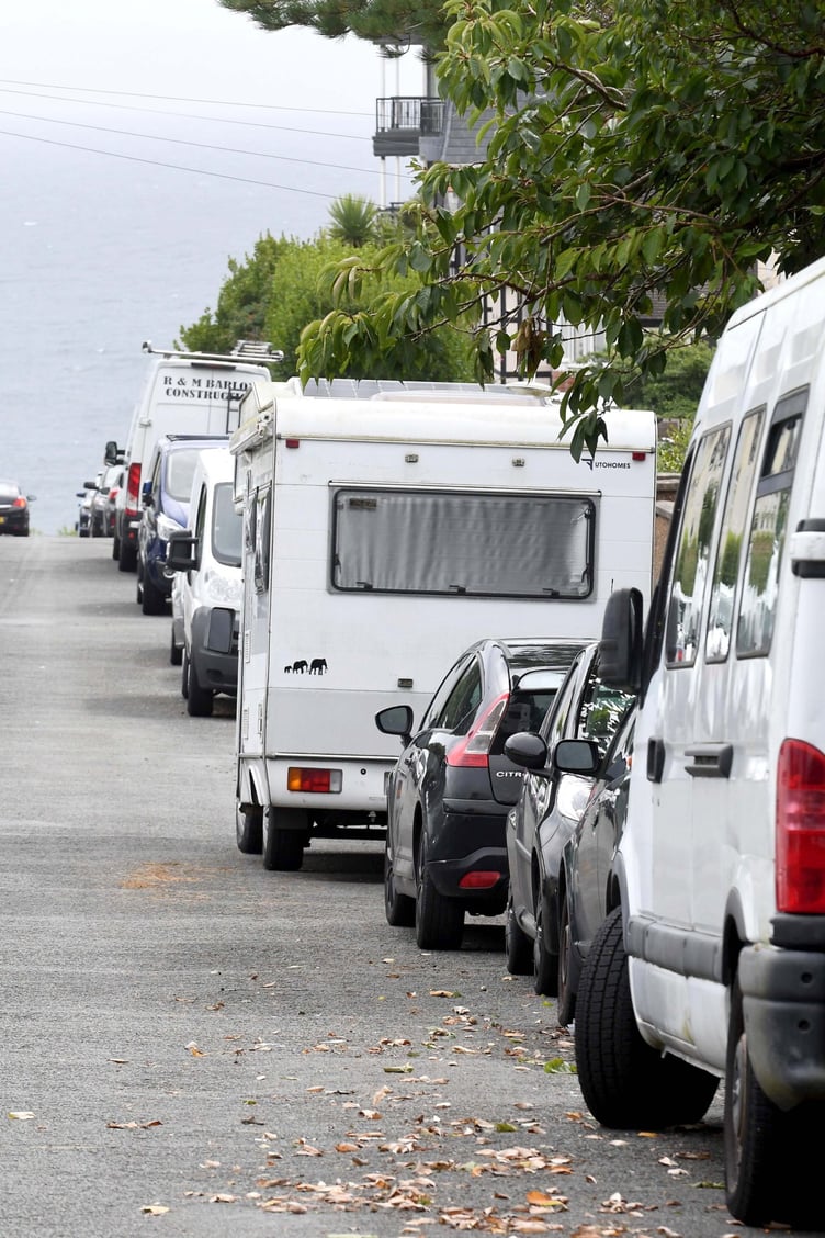 Camper vans and motorhomes parked in Onchan