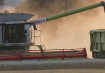 Binsted wheat crop gathered by combine harvester – with a fridge!
